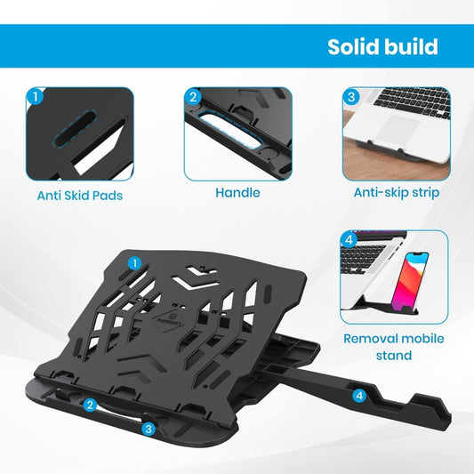 Portronics Buddy Hexa 22 Laptop Stand with 360° Rotation Base