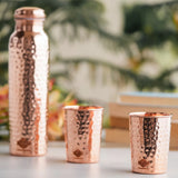 Copper Water Bottle with 2 Glasses – Traditional Drinkware Set
