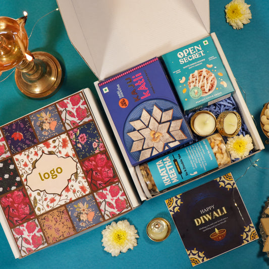 Festive Diwali Gift Box with Kaju Katli, Cookies & Snacks