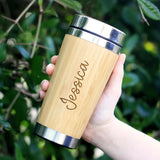 Personalised Bamboo Eco-Friendly Coffee Mug with Stainless Steel
