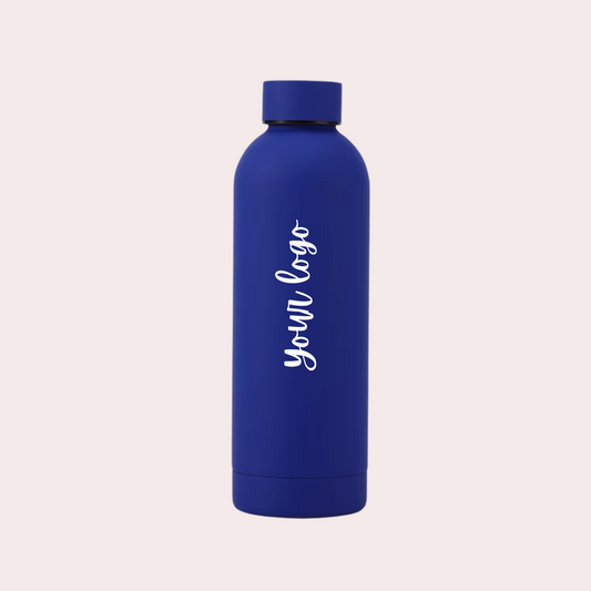 Customised Hot & Cold Stainless Steel Dark Blue Bottle Flask – 500ml Vacuum Insulated