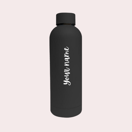 Customised Hot & Cold Stainless Steel Black Bottle Flask – 500ml Vacuum Insulated
