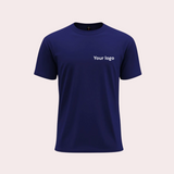 Customisable Navy Blue Round Neck Cotton T-Shirt