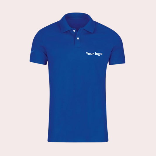 Customizable Cotton-Rich Royal Blue Polo Neck T-Shirt
