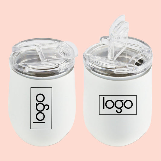 Customized White Travel Coffee Tumbler With Lid
