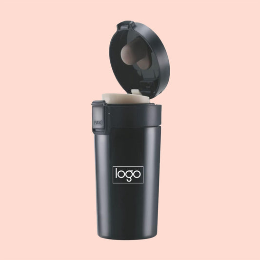 Customized Black Insulated Travel Coffee Mug Tumbler (400 ML)