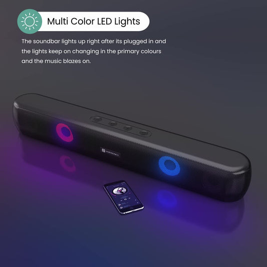Portronics Decibel Soundbar with LED Lights