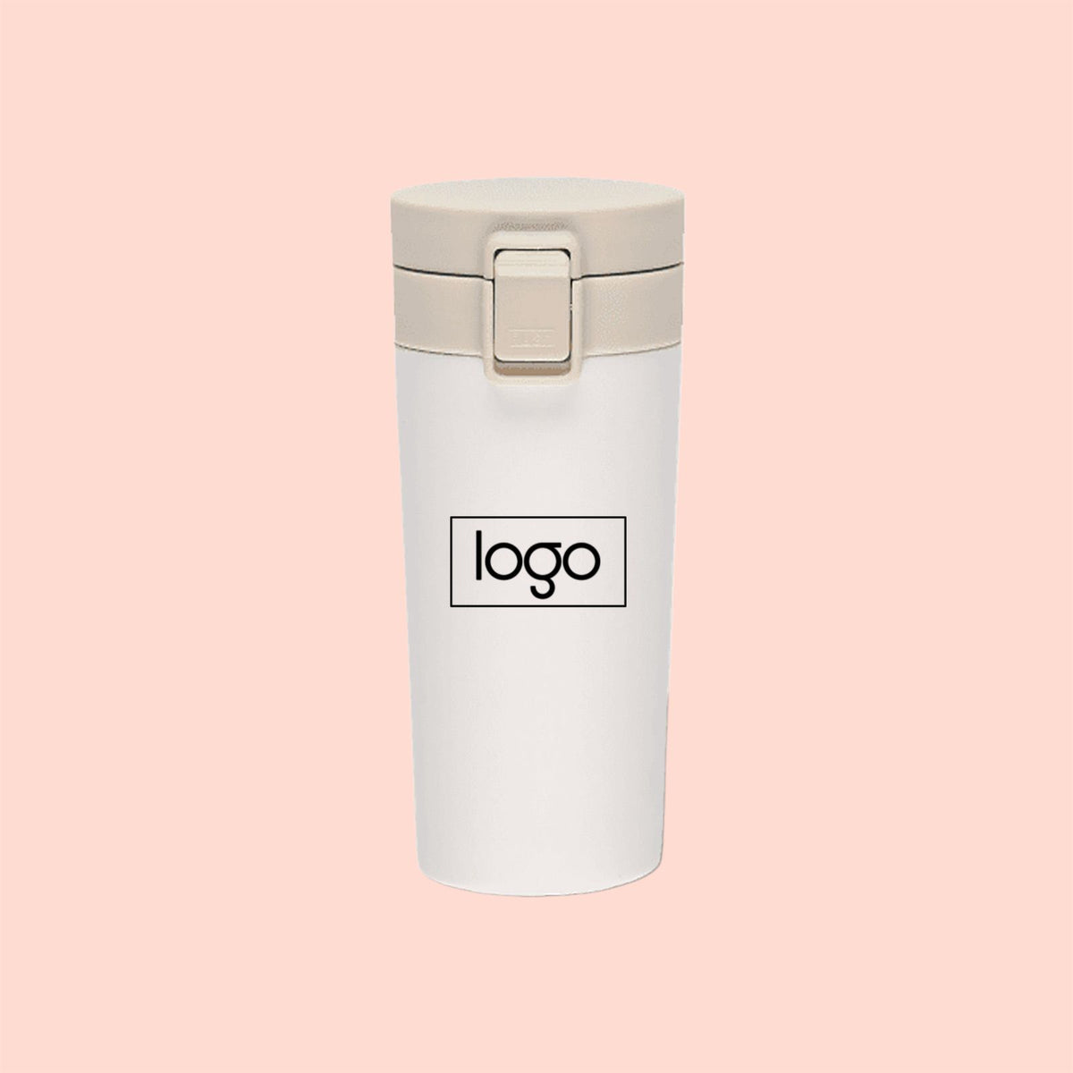 Customized White Insulated Travel Coffee Mug Tumbler (400 ML)