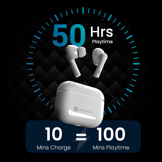 Balanced Bass Harmonics Twins S6 TWS Earbuds with 50Hrs Playtime