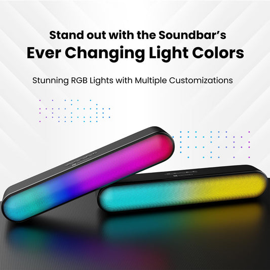 Portronics 5 hours Playback Sound Wireless Bluetooth Soundbar with LED Lights