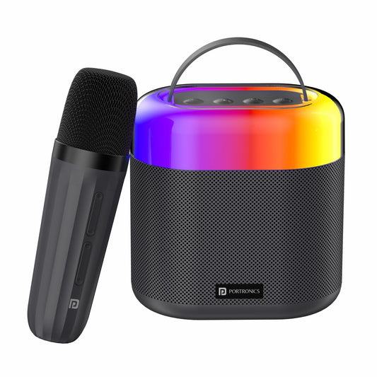 Dash 3 16W Bluetooth Speaker with Wireless Karaoke Mic, 5 Hours Playtime, Multicolor RGB Lights & 5 Voice Effects