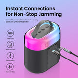 Dash 3 16W Bluetooth Speaker with Wireless Karaoke Mic, 5 Hours Playtime, Multicolor RGB Lights & 5 Voice Effects