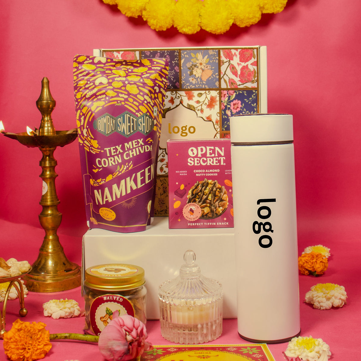 Auspicious Union Celebration Diwali Hamper With Crystal Candle Jar