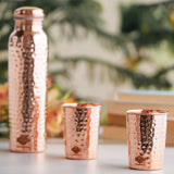 Copper Water Bottle with 2 Glasses – Traditional Drinkware Set