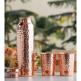 Copper Water Bottle with 2 Glasses – Traditional Drinkware Set