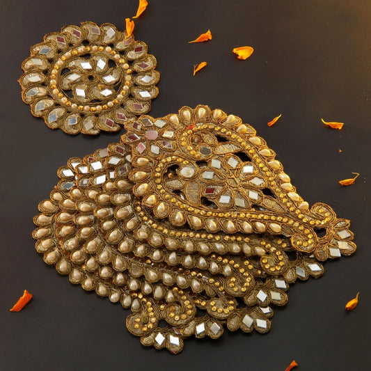 Handmade Embroidered Work Patch Rangoli Set of 7 – Embroidered Festive Floor Decor