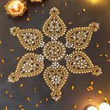 Handmade Embroidered Work Patch Rangoli Set of 7 – Embroidered Festive Floor Decor