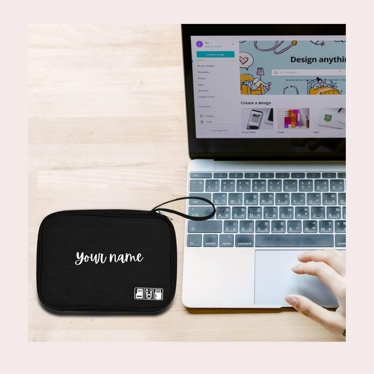 Personalised Black Cable Organizer