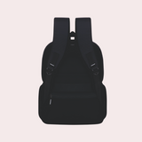 34L Customizable Black Polyester Laptop Backpack | 2 Compartments, 3 Pockets | Zinc Zippers