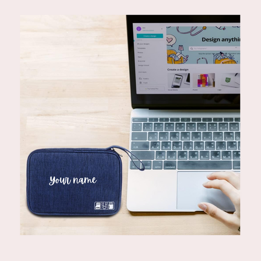 Personalised Blue Cable Organizer