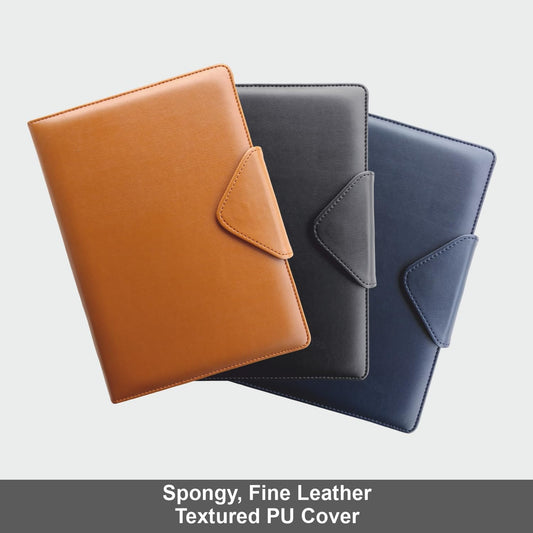Premium Ruled Leather Textured Diary With PU Cover (Black)