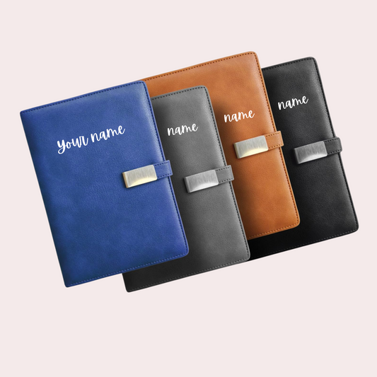Personalised Grey Charm A5 Ruled Journal Notebook – 192 Pages | 80 GSM