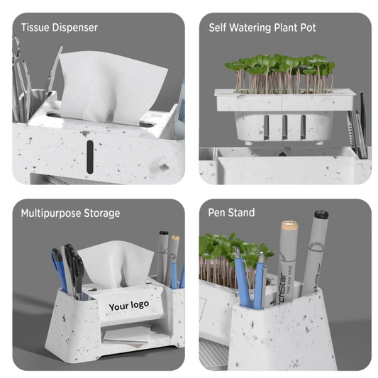 Personalised XECH Smart Desk Organizer & Self-Watering Plant Pot