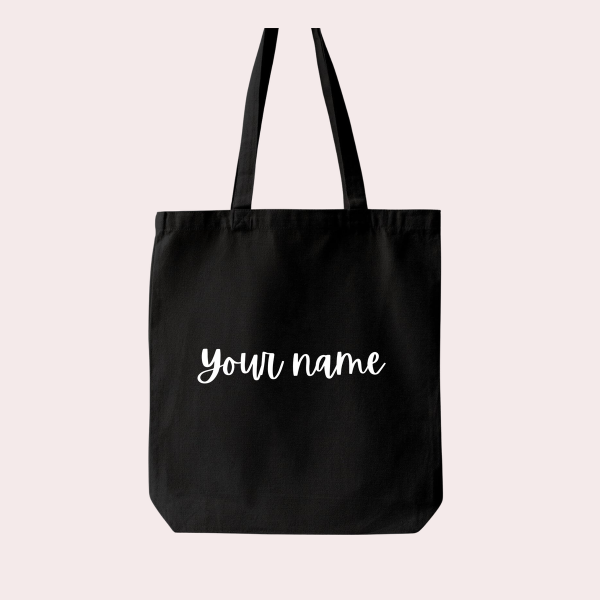 Personalised Black Canvas Tote Bag