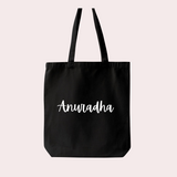 Personalised Black Canvas Tote Bag
