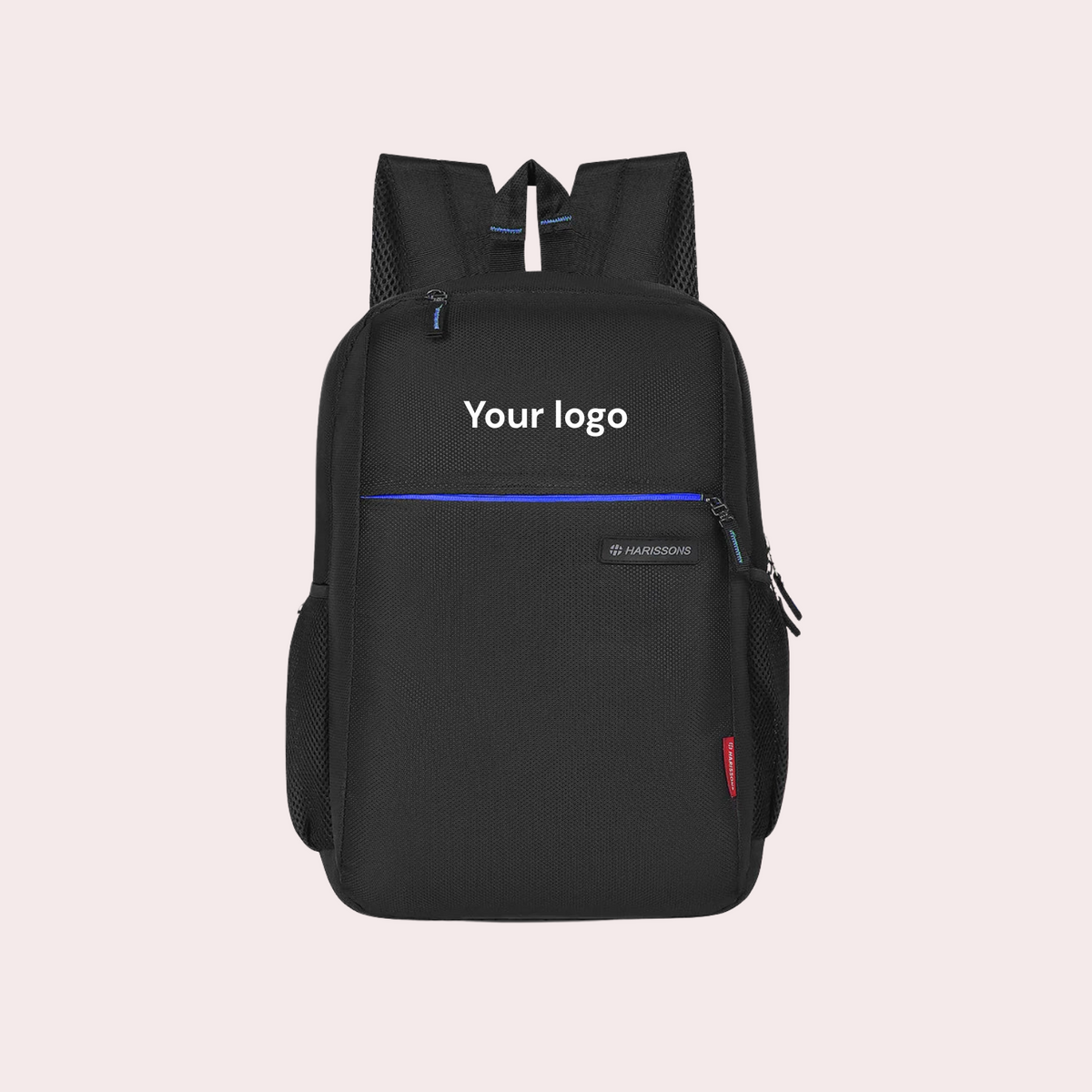 Personalised Harissons Black Laptop Bag 20L Capacity