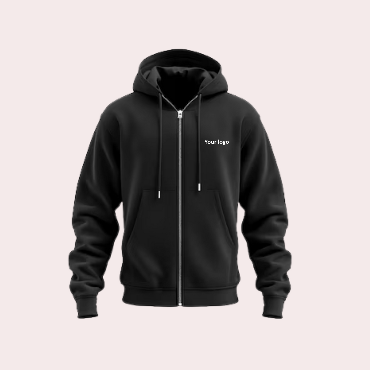 Personalised Black Zipper Hoodie