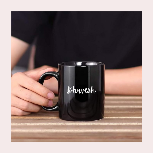 Customisable Black Ceramic Mug – 350ml