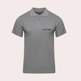 Customizable Cotton-Rich Grey Polo Neck T-Shirt