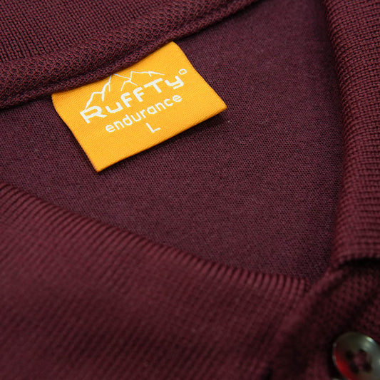 Customizable Cotton-Rich Maroon Polo Neck T-Shirt