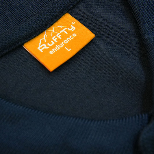 Personalised Cotton-Rich Navy Blue Polo Neck T-Shirt