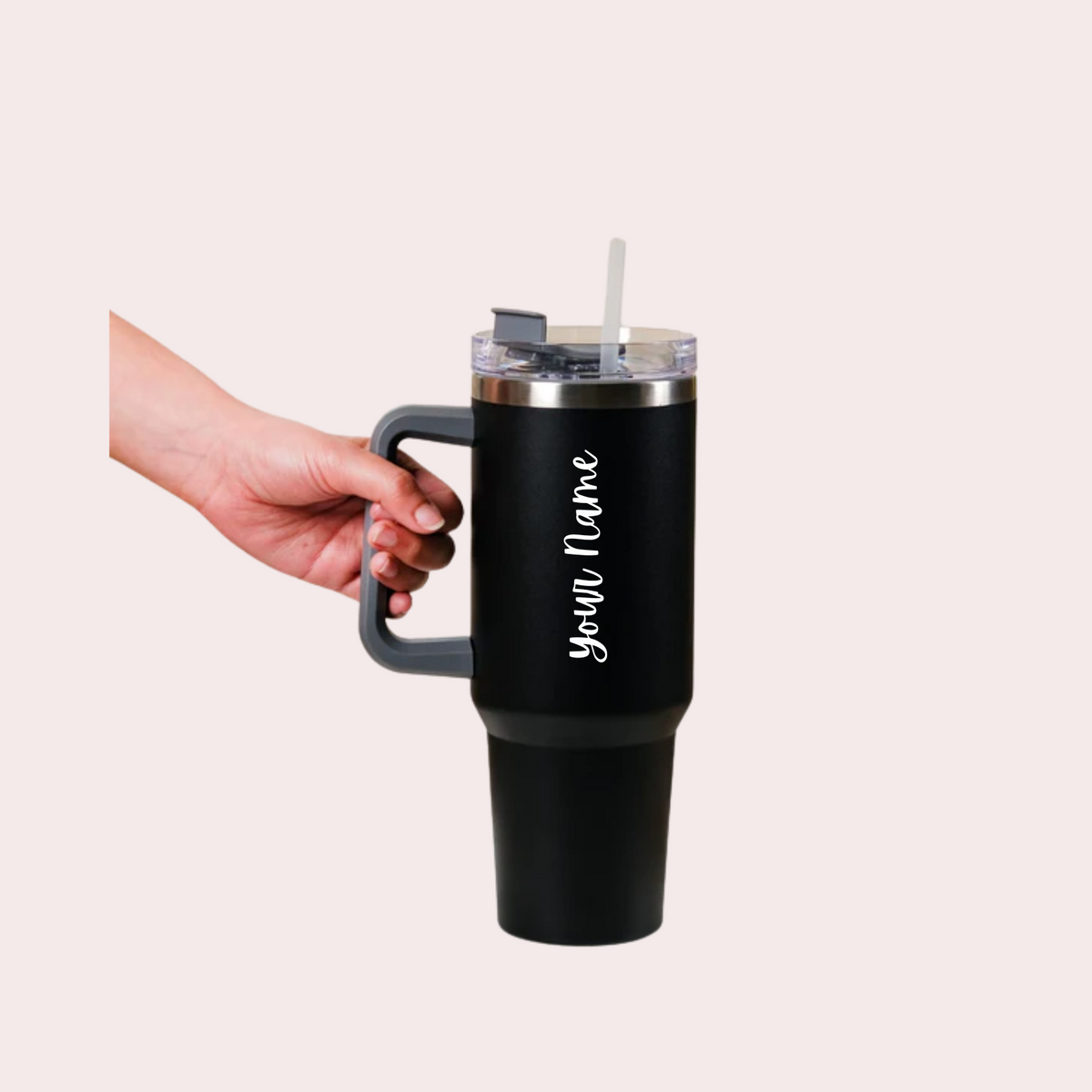 Personalized Tall Insulated Tumblr Leakproof Black 1200ml