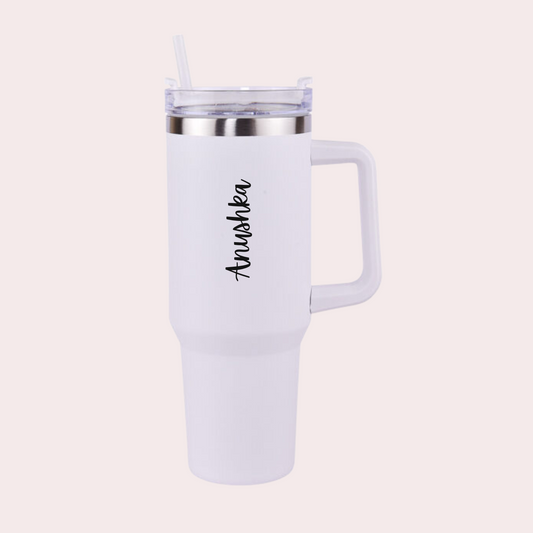 Personalised Tall Insulated Tumblr Leakproof White 1200ml