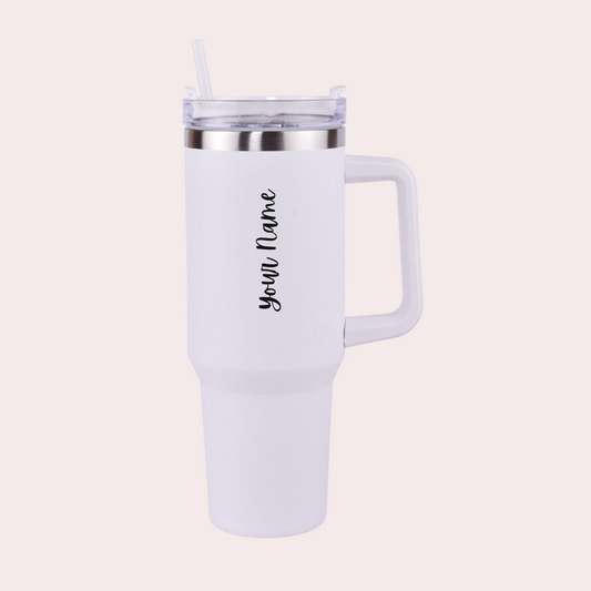 Personalised Tall Insulated Tumblr Leakproof White 1200ml