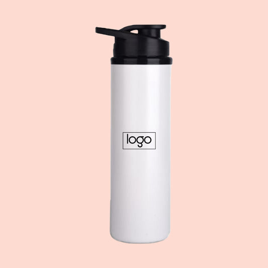 Personalized Stainless Steel White Sports Bottle- 750 ML