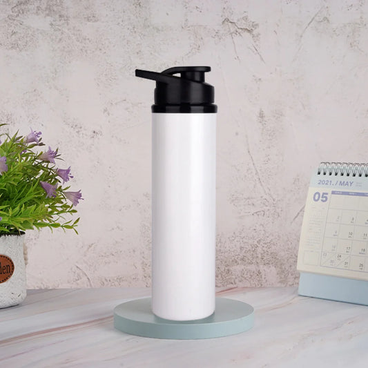 Personalized Stainless Steel White Sports Bottle- 750 ML