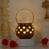 Set Of 2 Golden Hanging Led Lamps