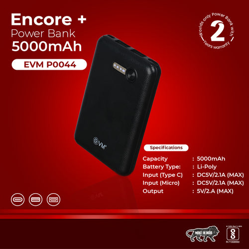 Personalized Black Encore+ 5000mAh Powerbank